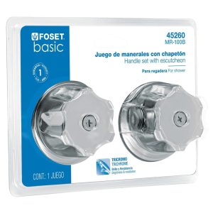 Juego de 2 manerales metálicos para regadera Foset Basic Mod. MR-100B